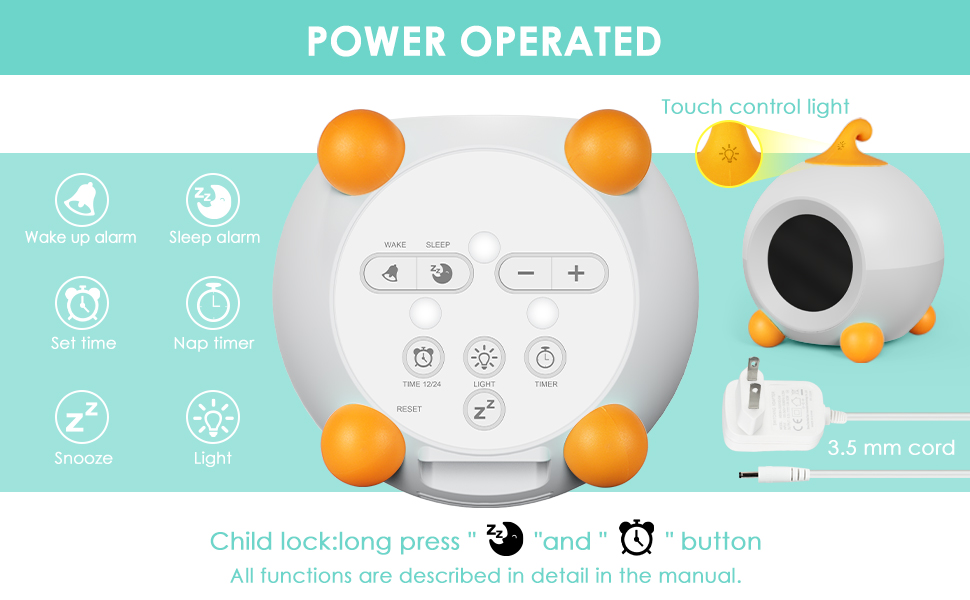 Kids Alarm Clock with Emoji & Light