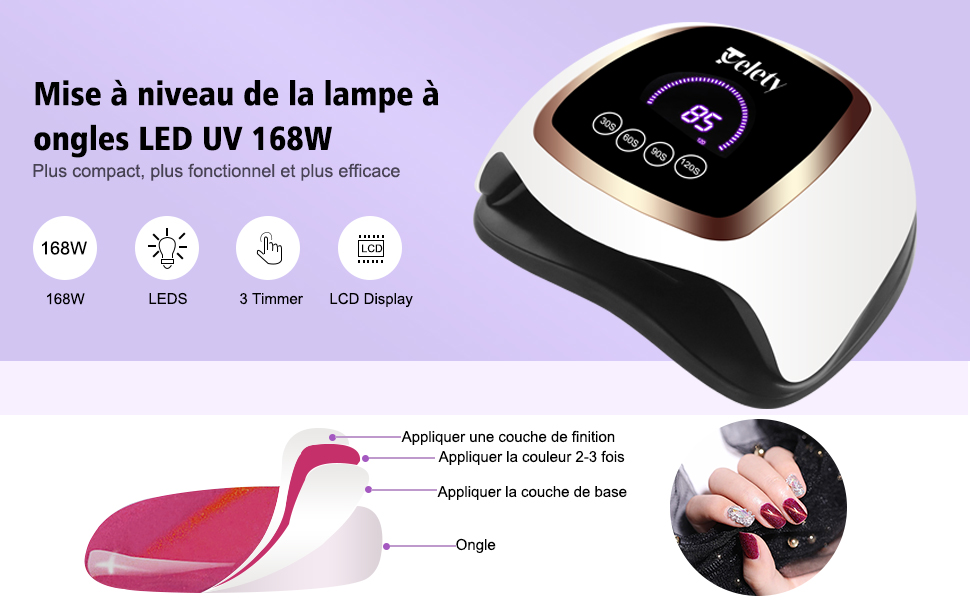 La Lampe Uv Sèche T Elle Le Vernis Normal Sèche-ongles Lampe 168W UV LED Séchoirs à Ongles Lampe à Polymériser
