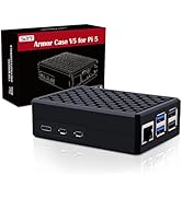 GeeekPi Aluminum Case for Raspberry Pi 5, Pi 5 Armor Case with Cooling Column and Thermal Pads fo...