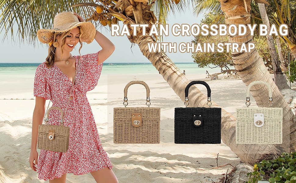 Amazon.com: Youjaree Handwoven Rattan Bag for Women Wicker