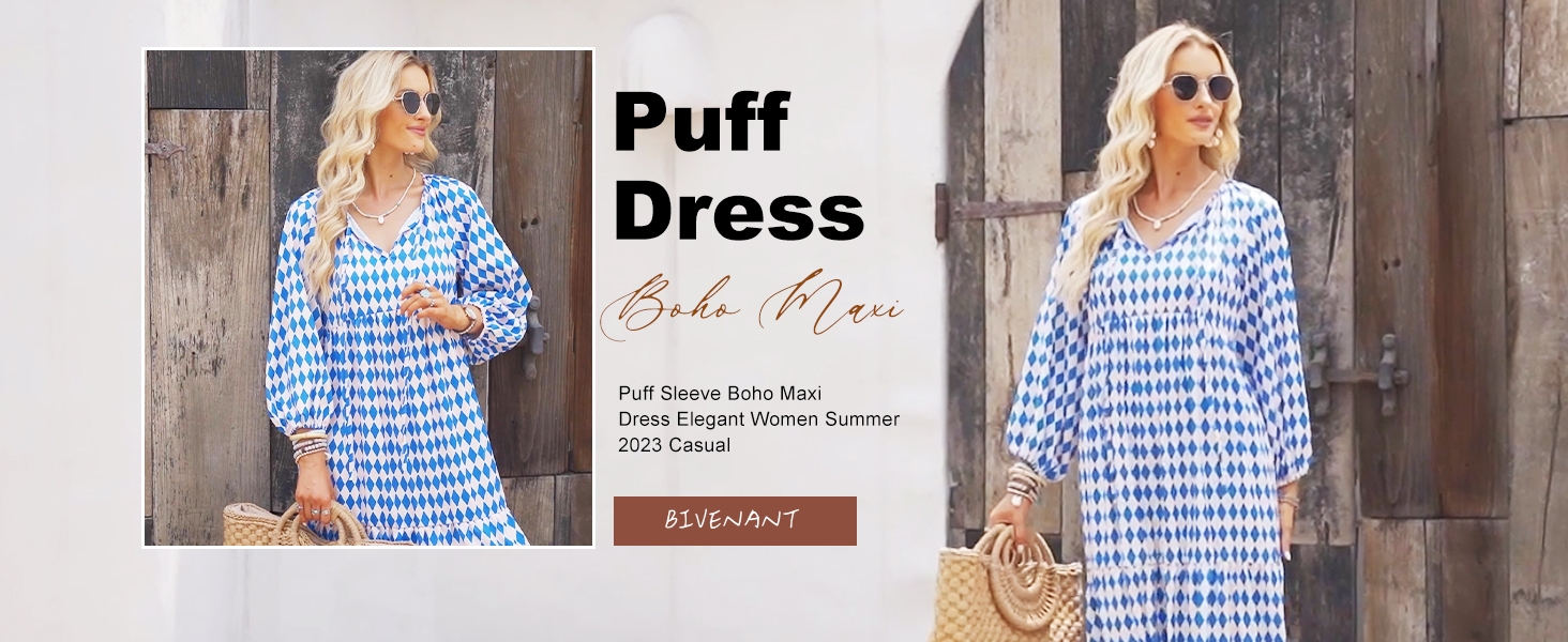 Women 2024 V Neck Boho Maxi Dresses