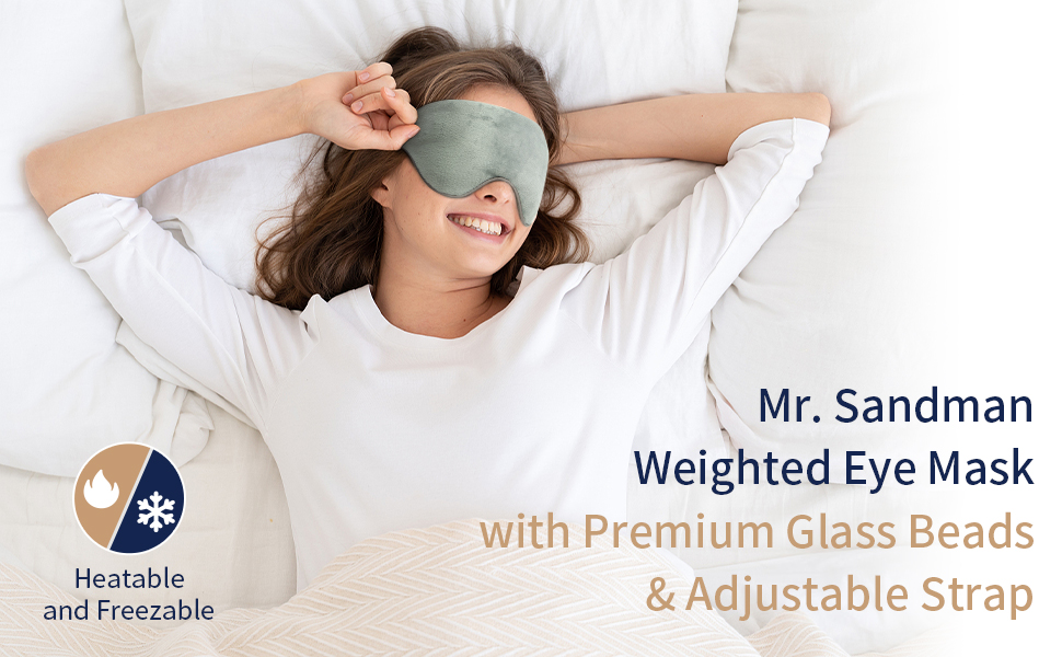 Mr. Sandman Weighted Eye Mask for Sleeping Migraines, Cold