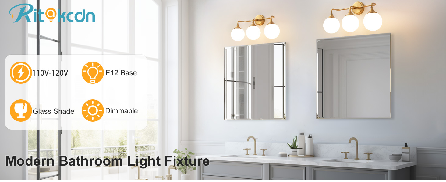 3 gold vanity light