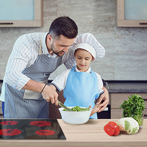 Ceramic Hob 4 Zones Electric Hob With Knobs Built In 6000W Ceramic Hob 60cm With Non-abrasive Black Glass Auto Switch Off Safety Hard Wire, No Plug Included 13 Built-in electric hob