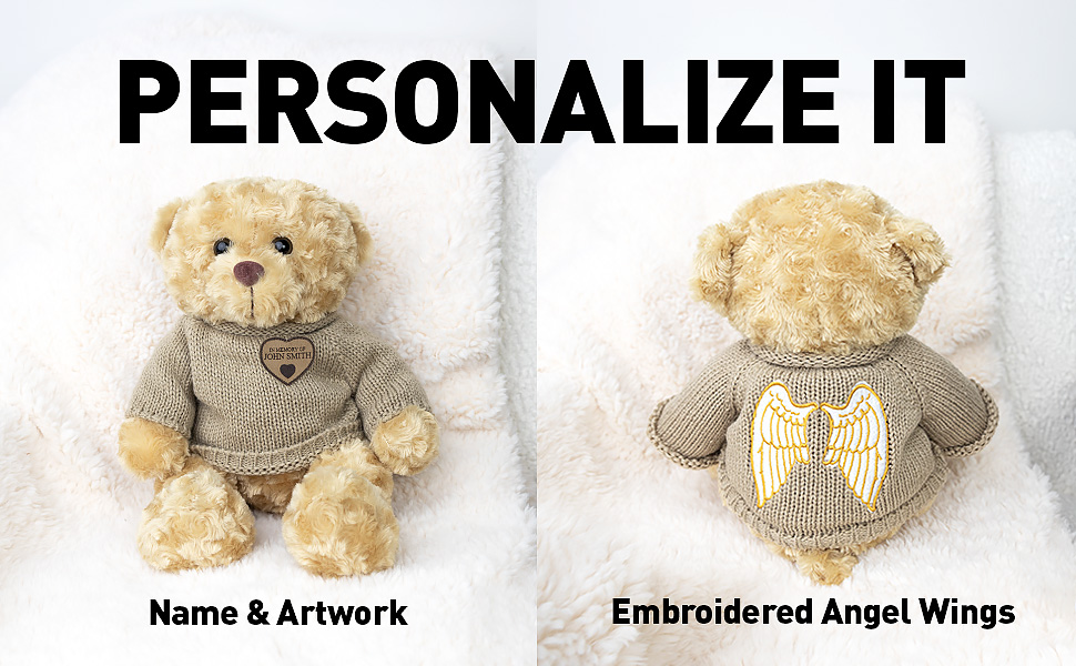 Perfect Memorials Large Teddy Bear Urn for Ashes (Tan, 15