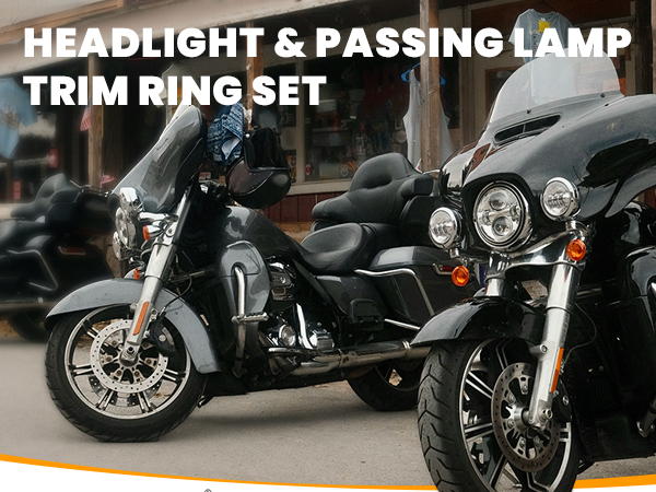 ハーレーダビットソン　passin lamp
trim ring J&P Cycles Smoked 4 1/2