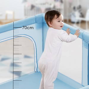 COSTWAY Box Per Bambini Centro Attività Portatile Per Neonati, Rete Traspirante, 190 X 150 X 70cm (Blu) 15 1