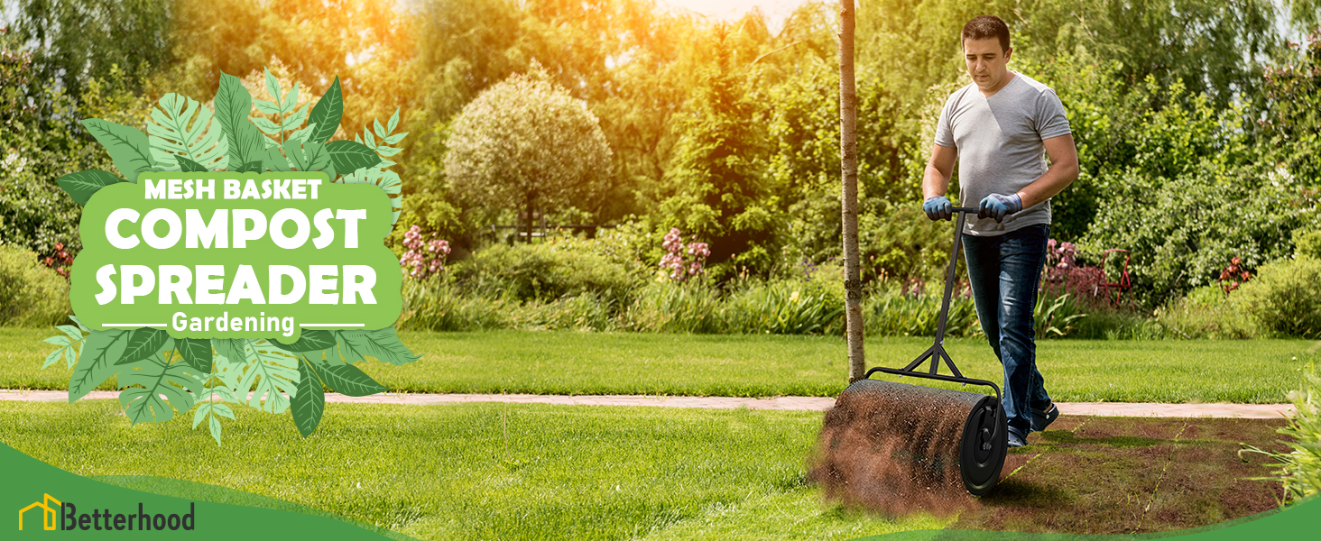 Betterhood 24” Compost Spreader Peat Moss Spreader