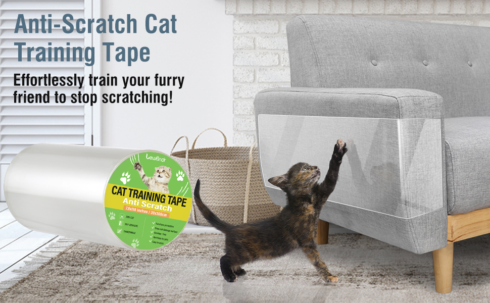 Lewondr AntiScratch Cat Scratching Deterrent Tape, 7.87x118 inches