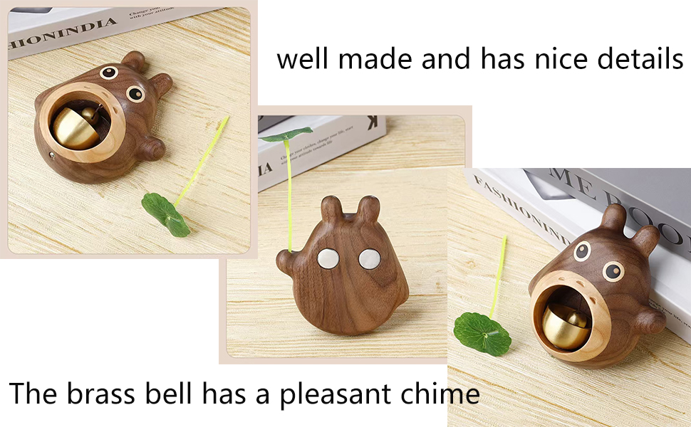 Dopamine Wind Chime Suction Ornament Woody Being Shop keepers Bell Totoro Shape Shopkeeper Bell