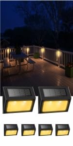 black solar step lights