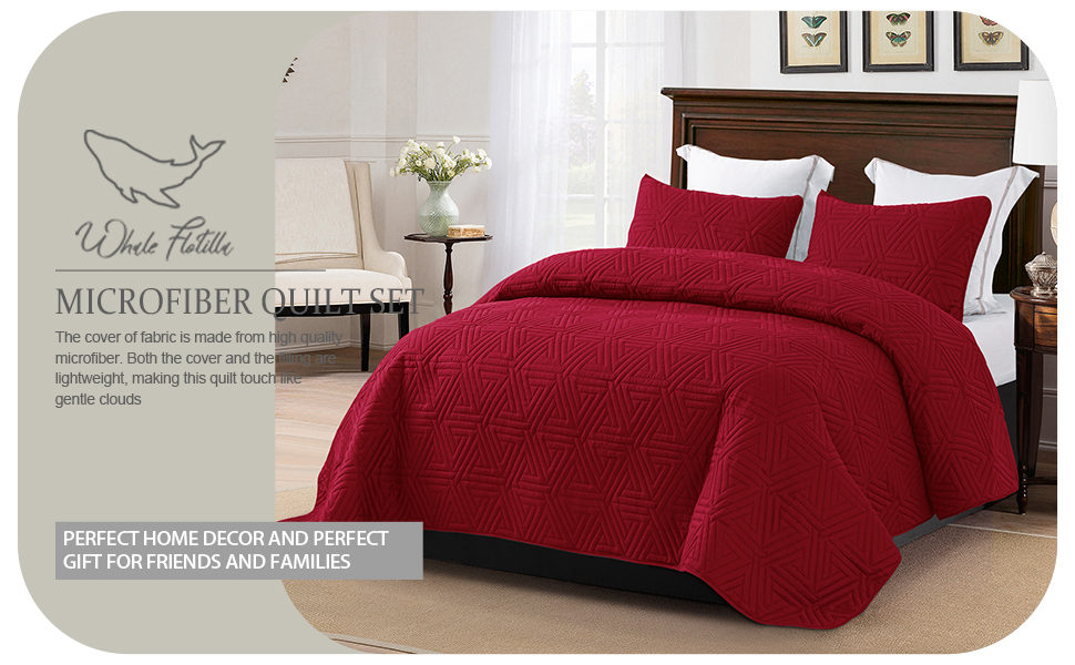 Whale Flotilla Soft Twin Size Quilt Set for All Seasons, 2