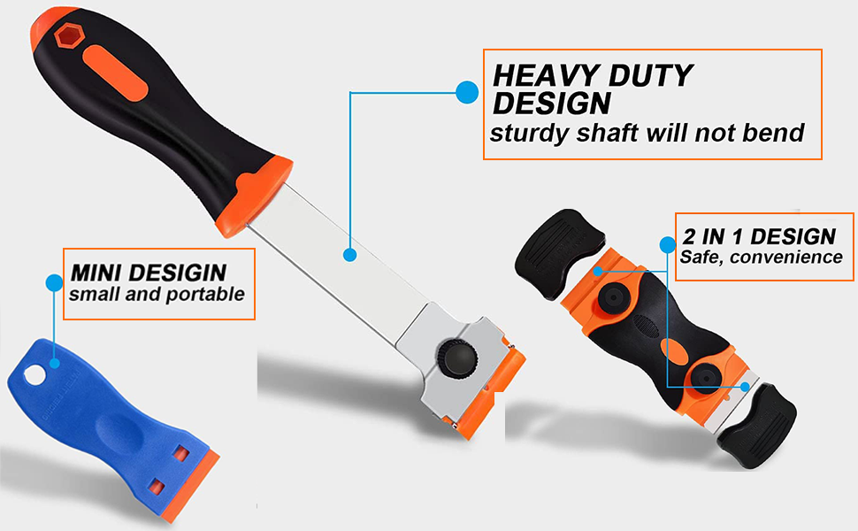 Razor Blade Scraper, 3PCS Putty Knife Tools 30 PCS Plastic