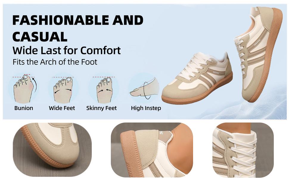 Women’s Stylish Round Toe Non-Slip Casual Shoes, Retro Lace Up Fashion Sneakers Trendy Tennis Shoe Walking Footwear 10 aplus content image