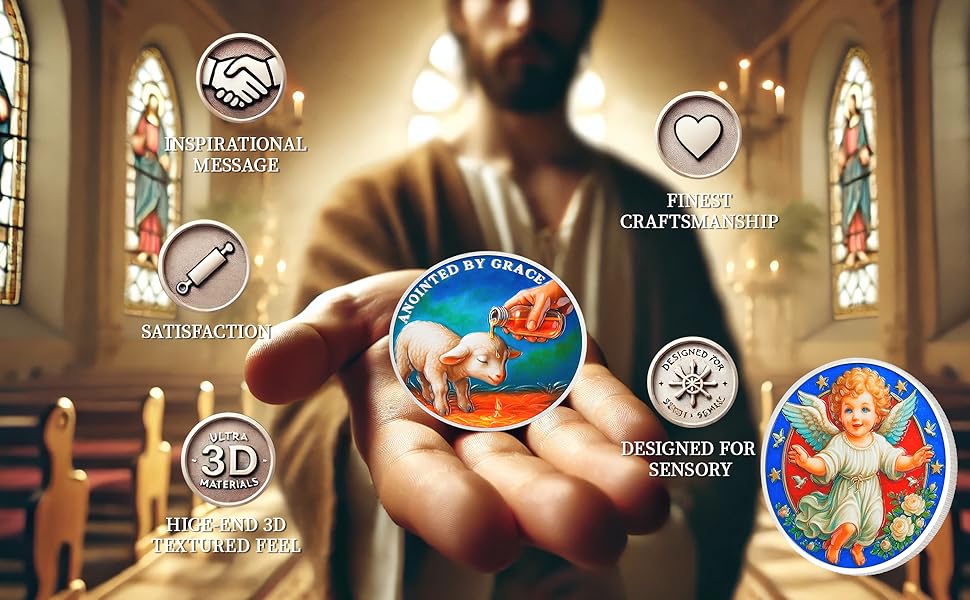Anointed Lamb Religious Coin – Inspirational Bible Verse Medallion for Faith-Based Gifts