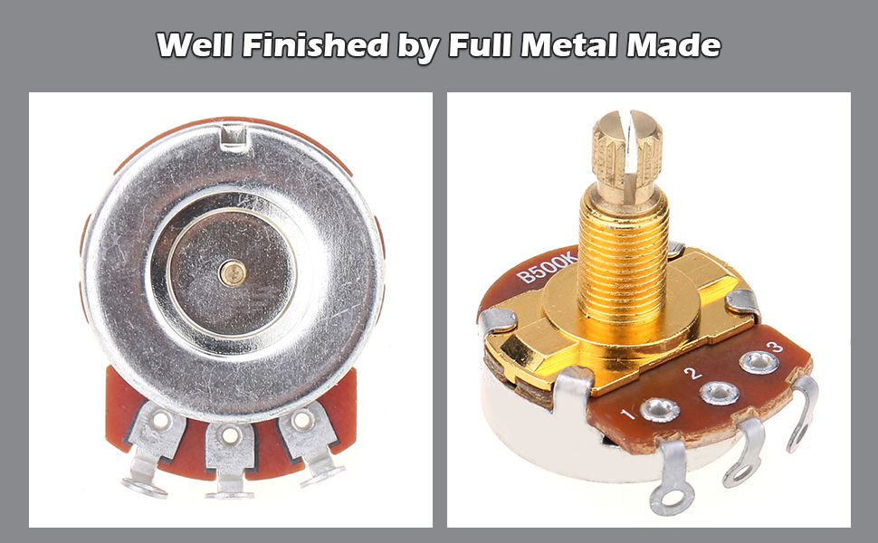 Musiclily Pro Brass Shaft Full Metric B500K Guitar Pots