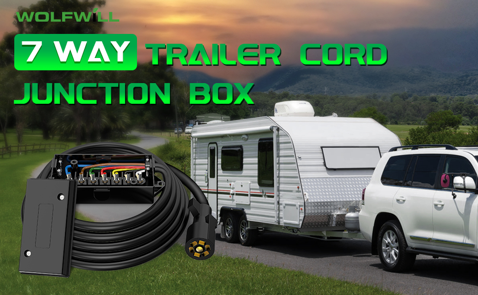 7 Pin Trailer Wiring Harness Kit 8FT, 7 Way Trailer Plug