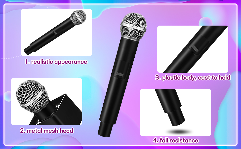 Milisten Fake Microphone Prop with Microphone Flag Station