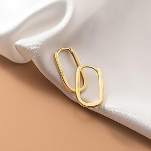 square hoop earrings U hoop earrings for women girls U huggie earrings hoop minimalist earrings