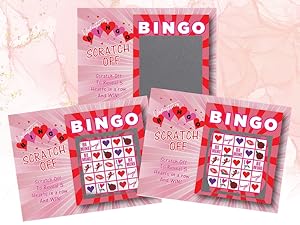 Bingo Game, valentine scratch off cards, custom message, gifts for boyfriend, date night ideas