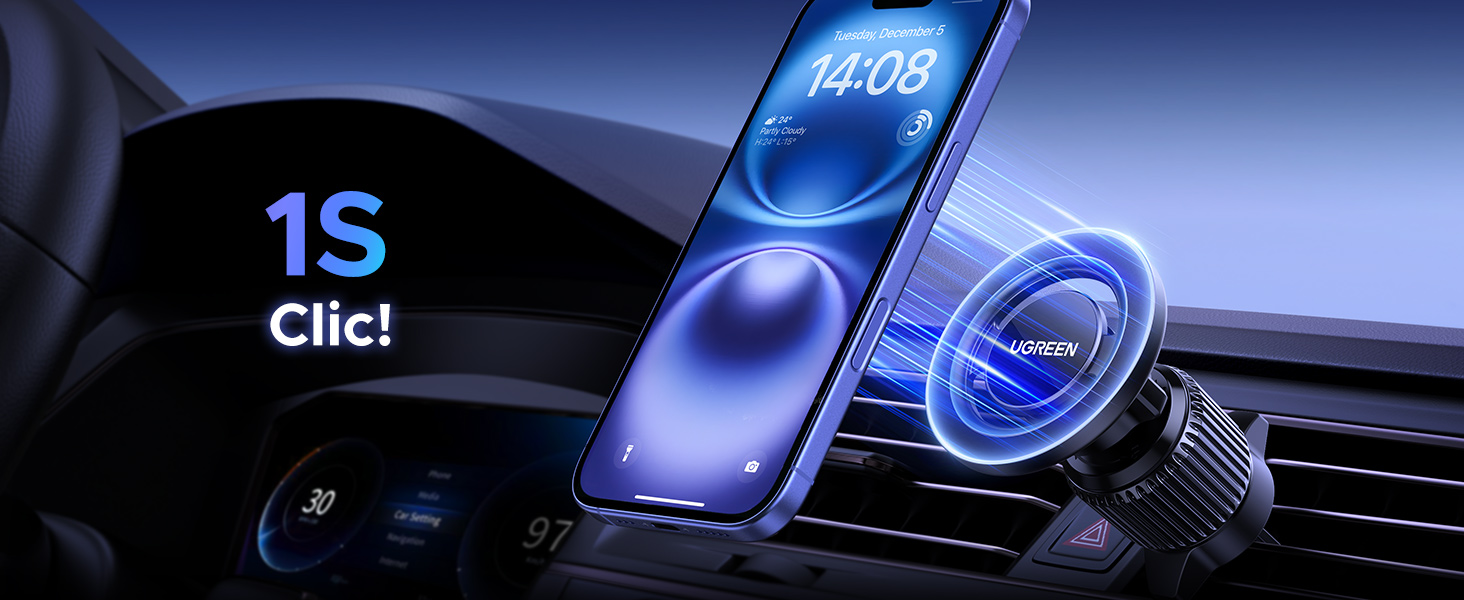 support telephone voiture magnetique pour magsafe