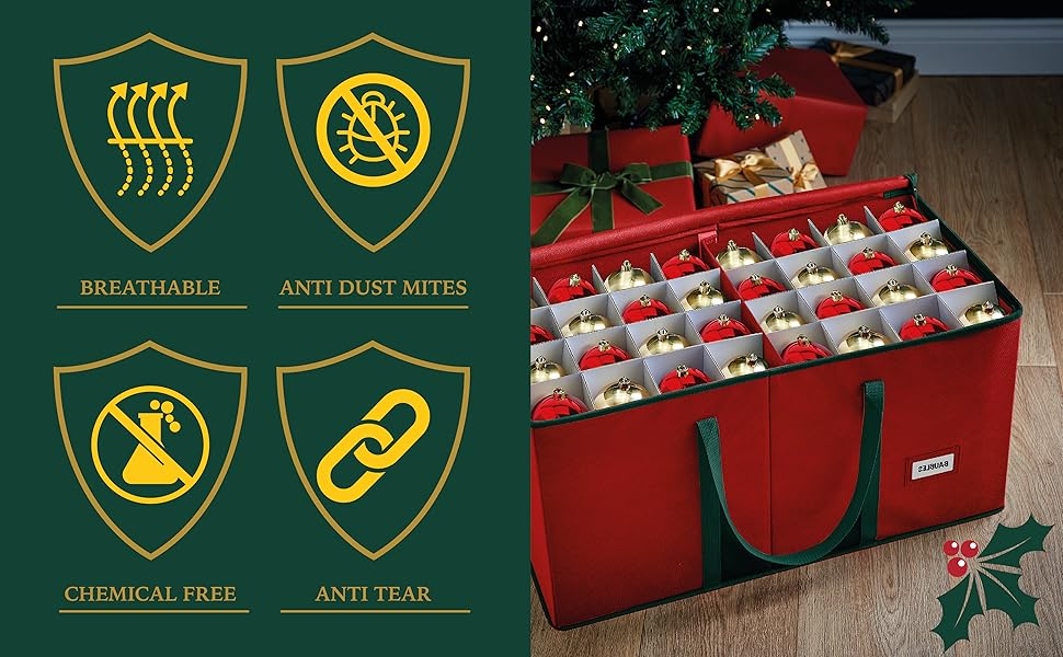 Home Treats Christmas Bauble Storage Box Green Large 128 Bauble Box