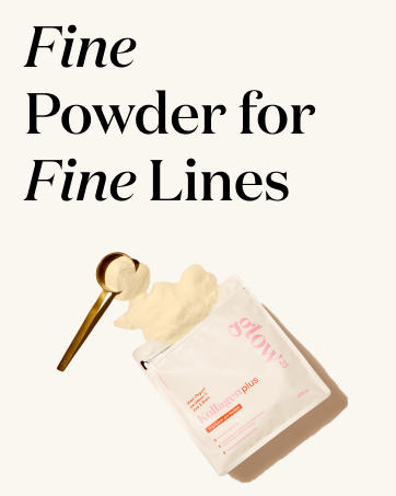 Typography-focused image with text 'Fine Powder for Fine Lines' in elegant font against light background.