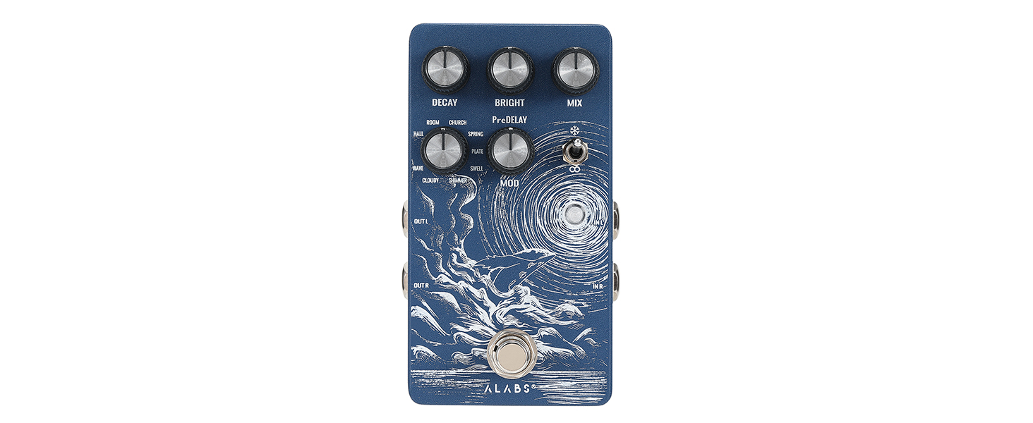 Alabs CETUS Reverb Pedals for Electric Guitar, Reverb Guitar Pedal with