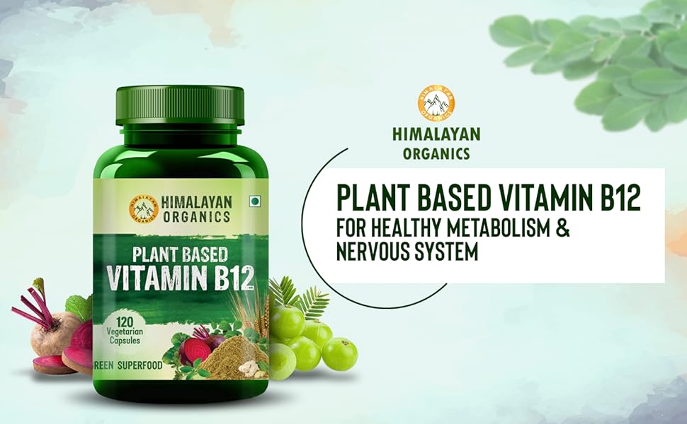 Himalayan Organics Plant Based Vitamin B12 Natural Wheat Grass