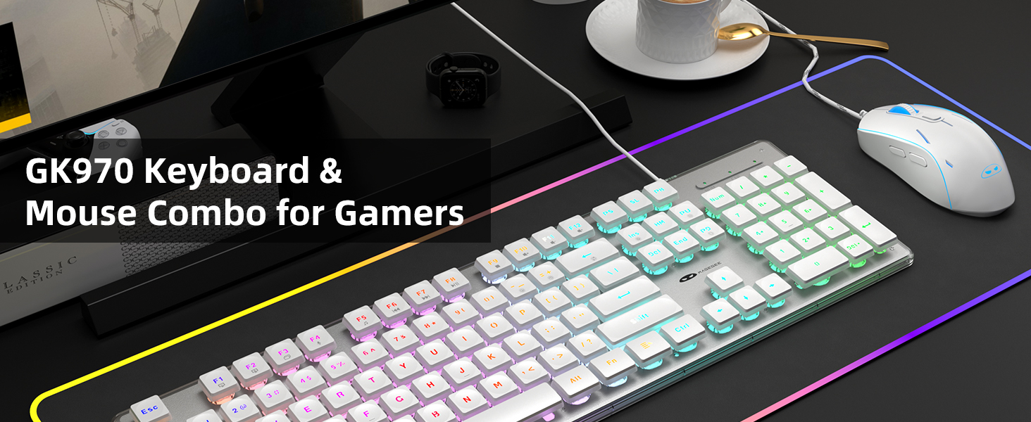 Camiysn Gaming Keyboard and Mouse, White... 23 Keyboard and Mouse