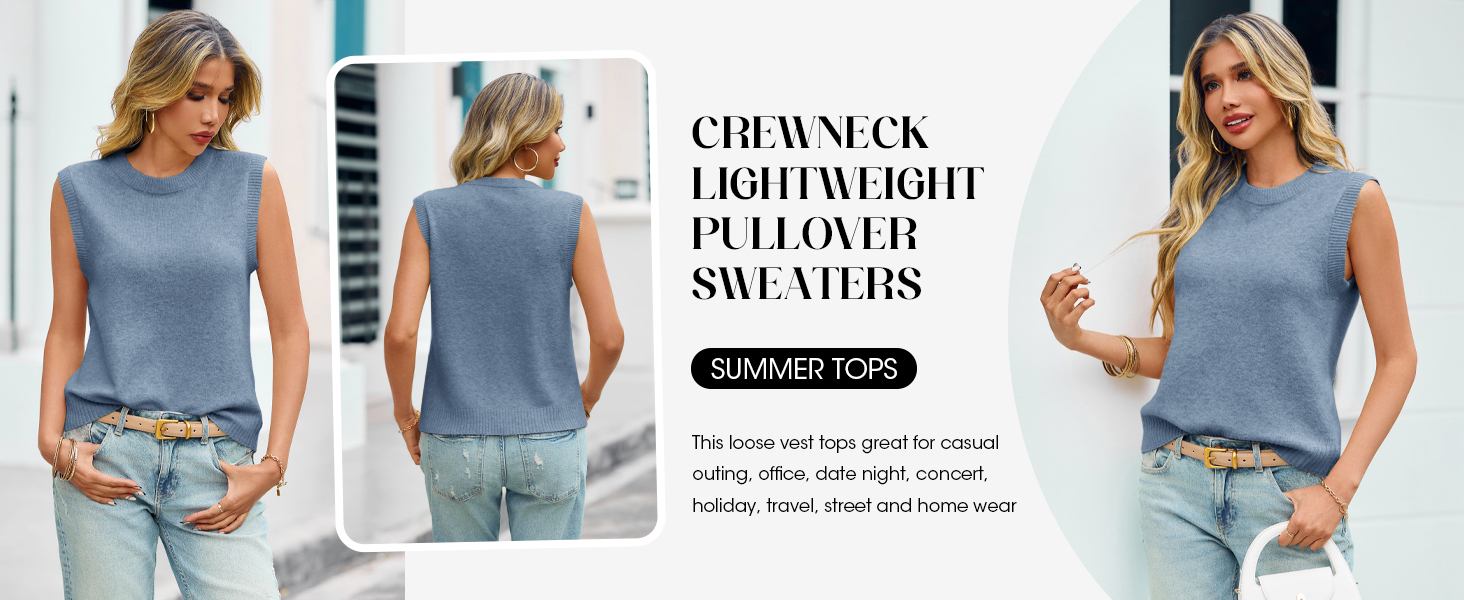 Crewneck Lightweight Pullover Sweaters