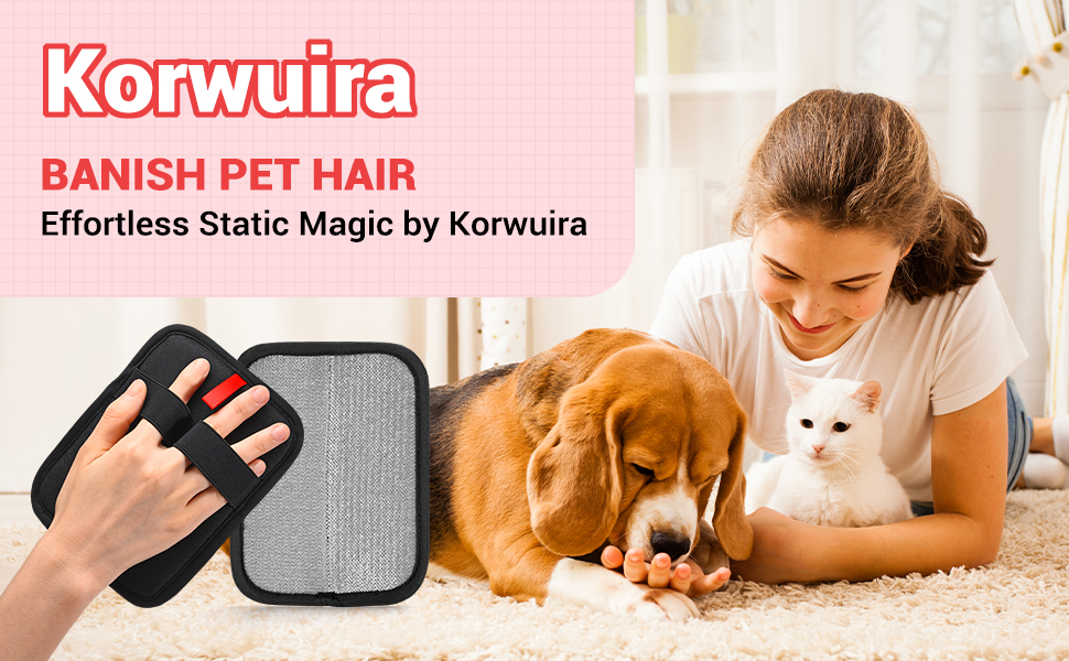 2 PCS Electrostatic Pet Hair Removal Gloves