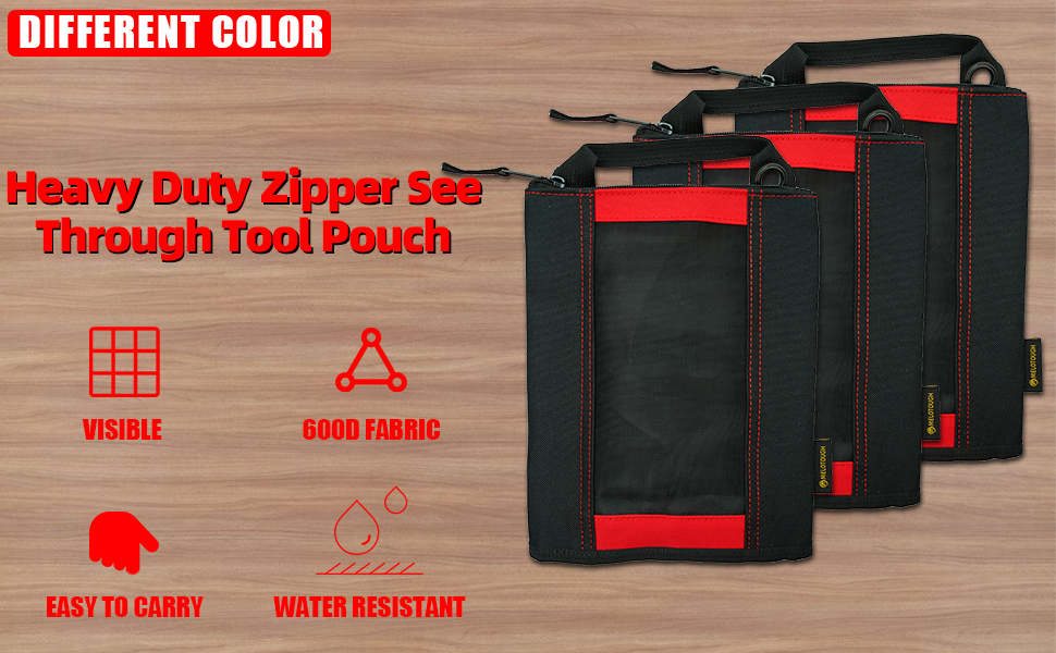 MELOTOUGH Zipper Tool Pouch Zipper small tool bag Fastener bag with
