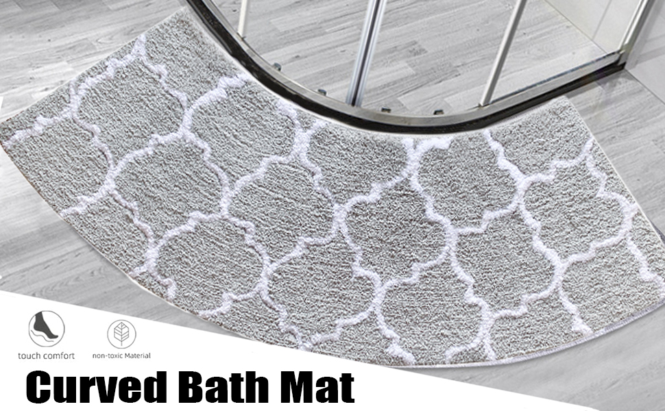 DFEOMF Quadrant Curved Shower Mat, 45 * 143 CM Corner Shower Mats Non