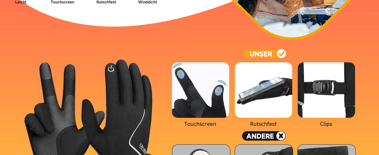 Handschuhe Kinder Winter Warme Softshell Winterhandschuhe Touchscreen Fahrradhandschuhe Jungen