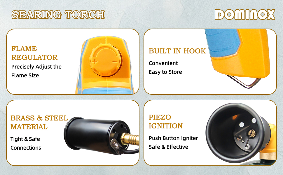 DOMINOX Creme Brulee Torch, Food Torch, Culinary Torch Cooking Torch