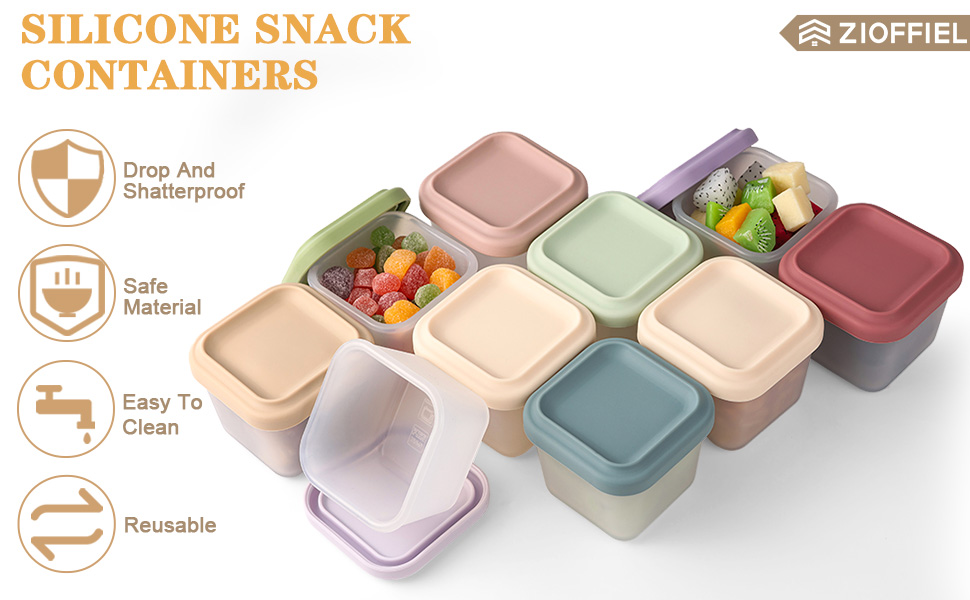 Reusable Snack Containers with Lids