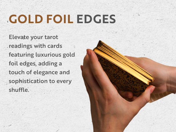 Luxurious tarot cards with gold foil edges, adding elegance and sophistication to your readings
