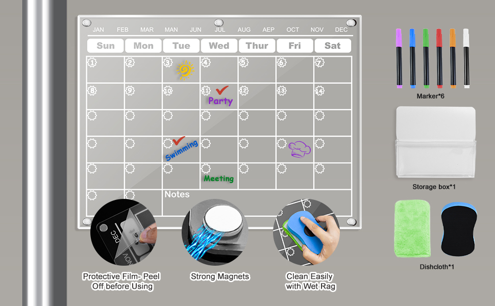 amazon-2-pack-acrylic-magnetic-calendar-for-fridge-clear-acrylic