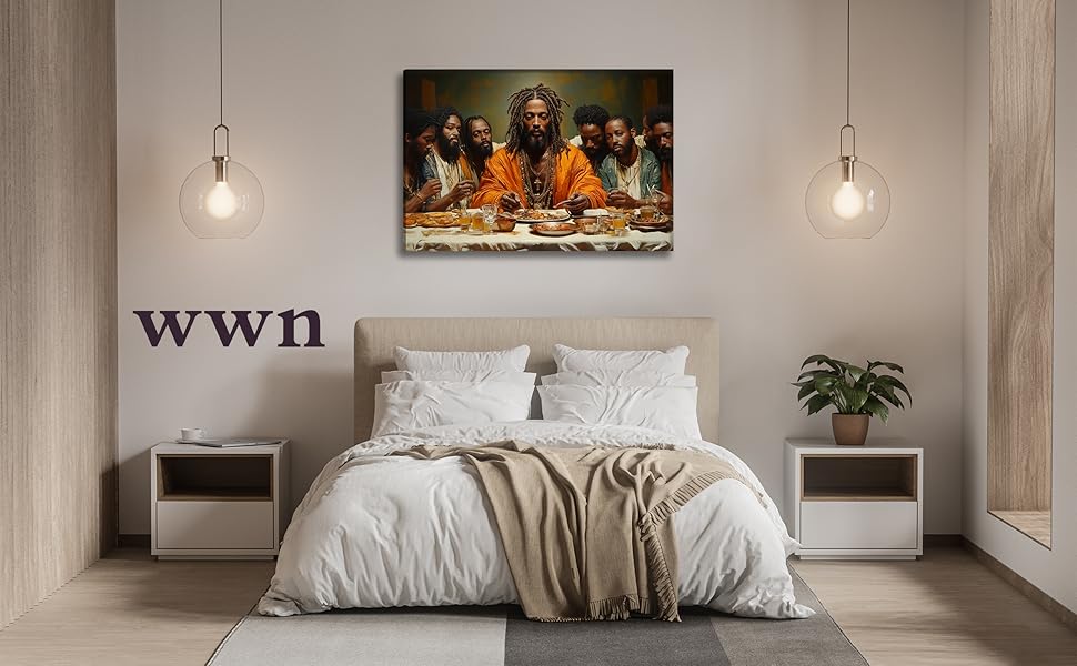 Modern Black Jesus Canvas Wall Art