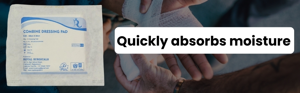 Royal surgical sterile coalition dressing pad, 10 cm x10 cm - pack of 25. Post -operative, trauma, highly absorbent cotton wound dressing for home first aid SPN-BFCC Dressing Pad