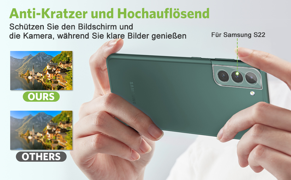 apiker 3 Stück Samsung Galaxy S22 TPU Schutzfolie, 2 Stück Kamera Schutzfolie für Samsung Galaxy