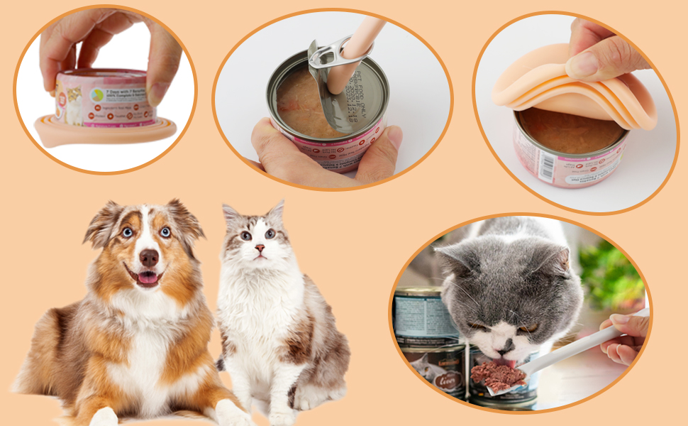 KALAMANDA Cat Food Can Covers Lids, Rubber Can Covers for