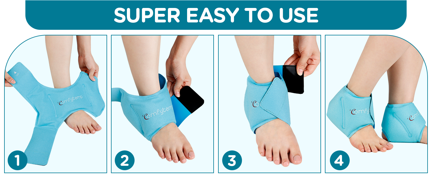 Comfytemp Ankle Ice Pack Wrap (2Pack), Reusable Foot Ice Pack for
