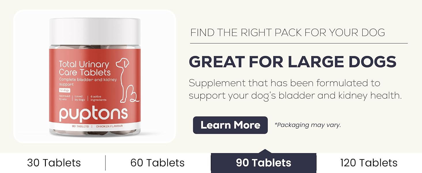 UTI Treatment Dogs Incontinence Cystitis Kidney Bladder Tablets Total Urinary Care