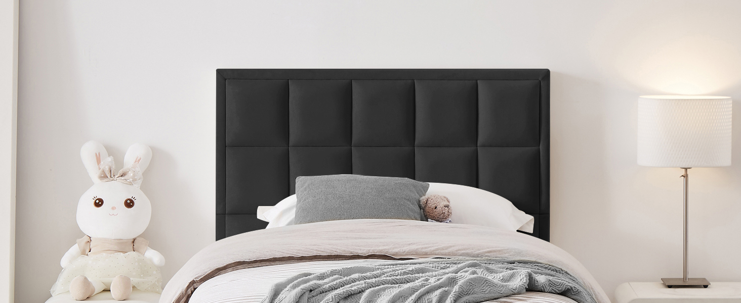 Flolinda Twin Bed Frames Velvet Upholstered Twin Platform