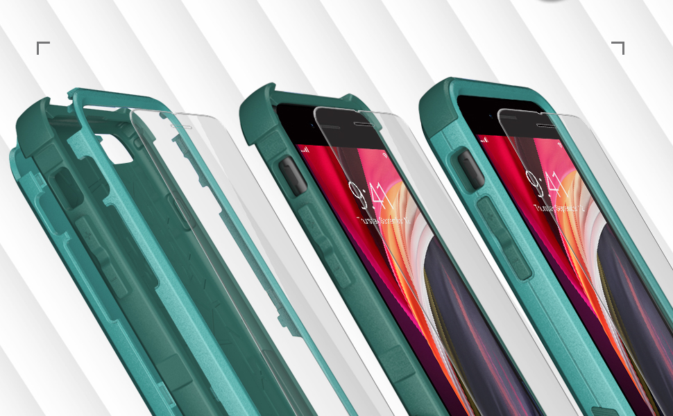 Diverbox designed for iPhone SE case with screen protector