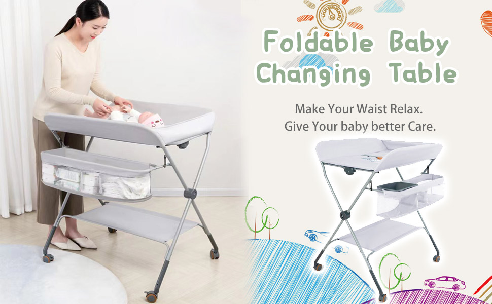 Tiny Spark Portable Baby Changing Tables Diaper Changing Station Folded