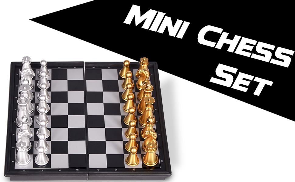 MINI chess set with chess pieces magnetic chess board game travel chess game