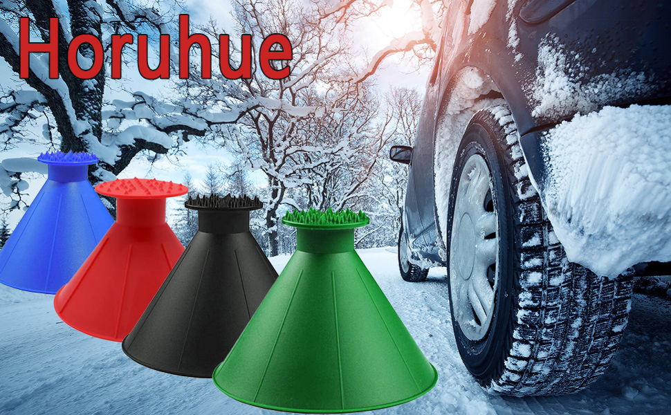 4 Pack Magical Ice Scraper, Round Snow Scraper for Car Windshield
